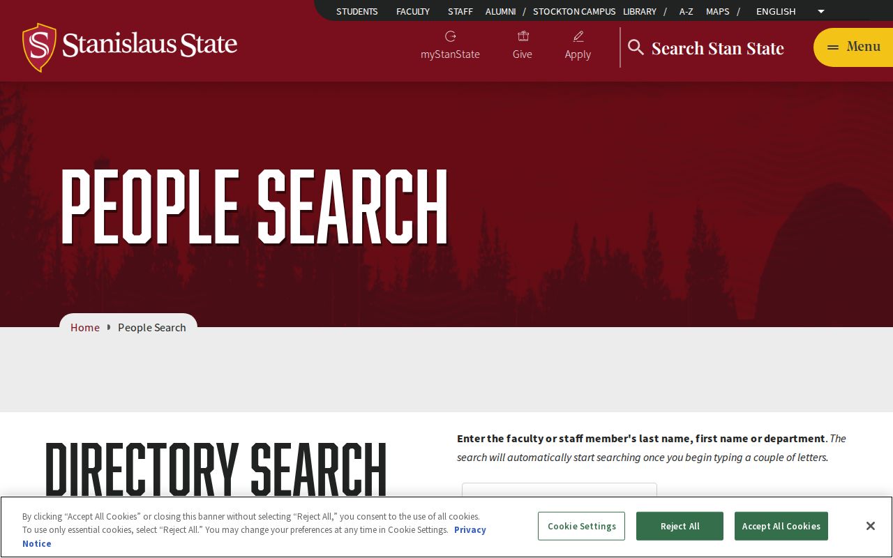Modesto directory at CSU Stanislaus