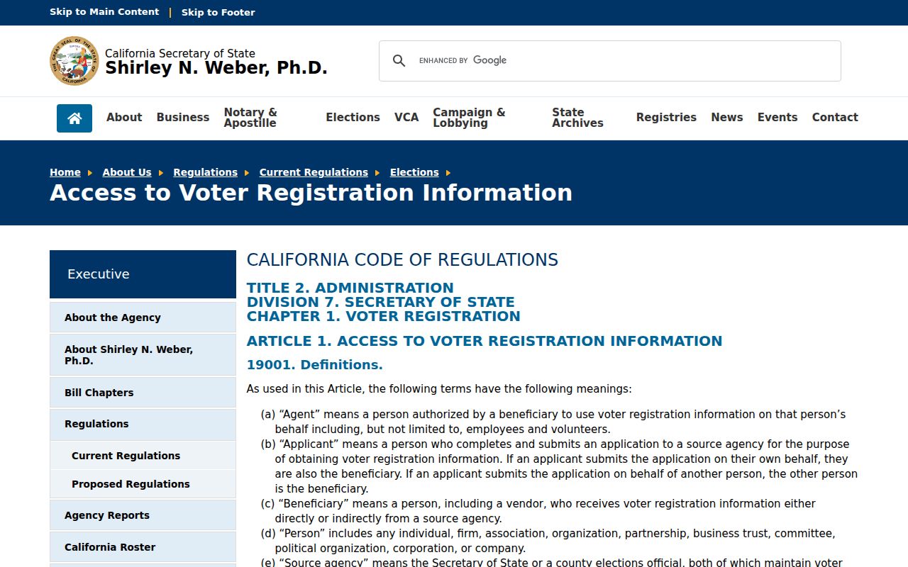 Modesto voter records access regulations